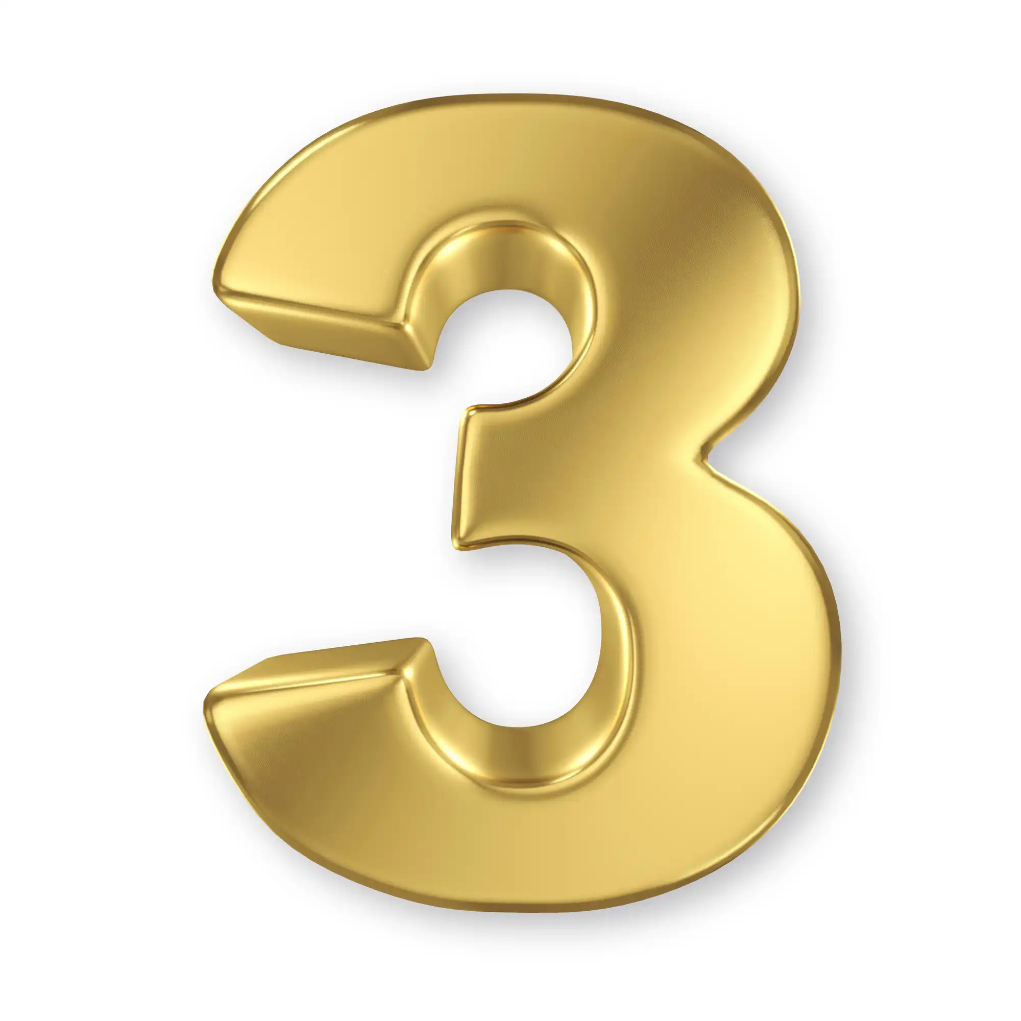 Gold number 3 decoration