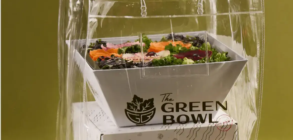 Green Bowl salad gift in branded packaging