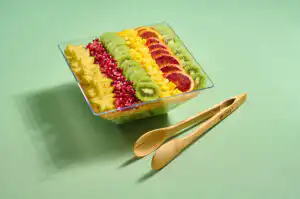 Rosh Hashanah fruit platter with pomegranate and apples
